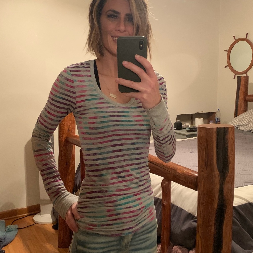 women’s BKE long sleeve striped top